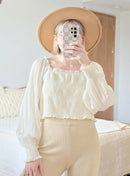 Aerie Puff Sleeve Smock Top (L)