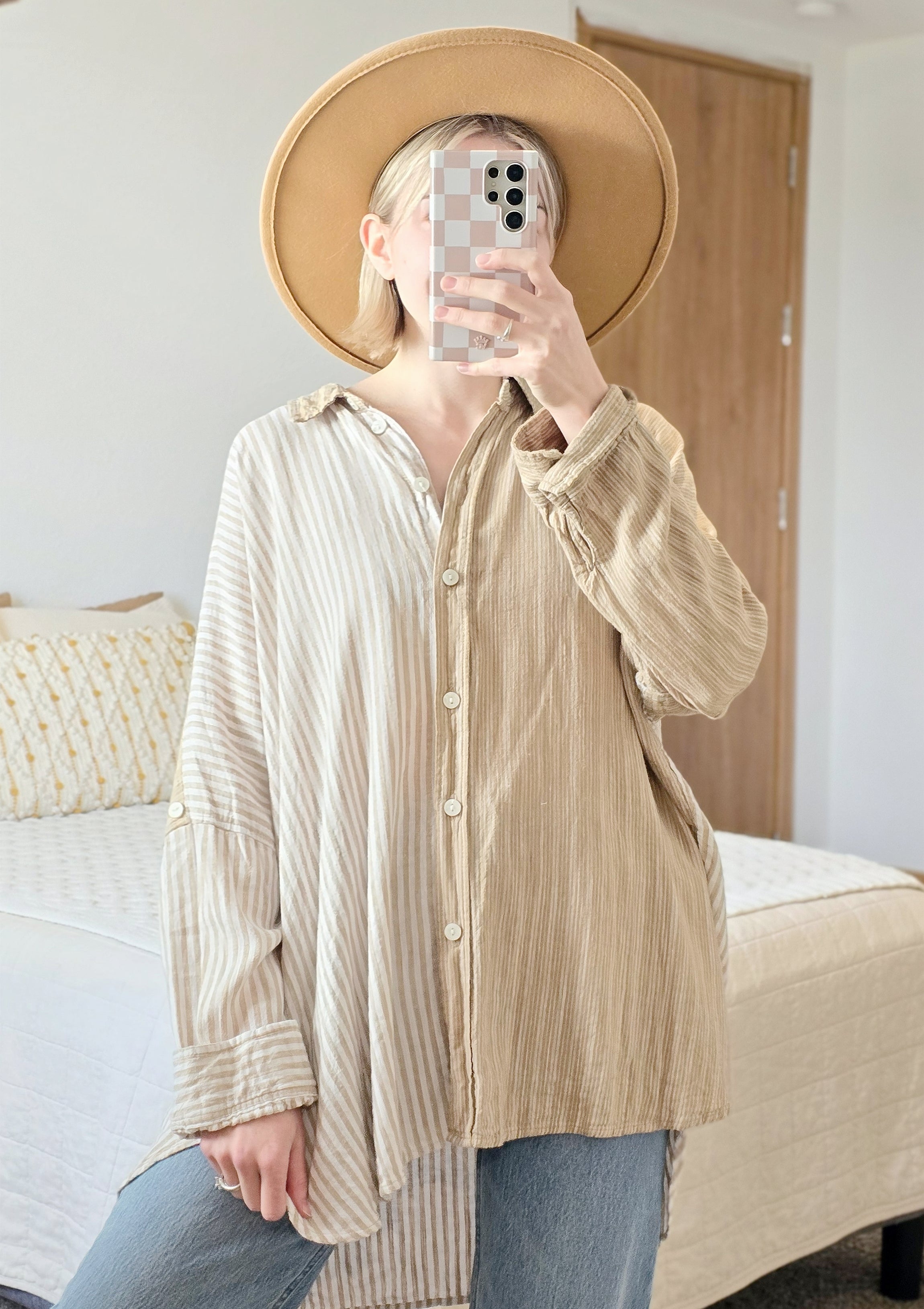 Oversized Linen Button Up (M)