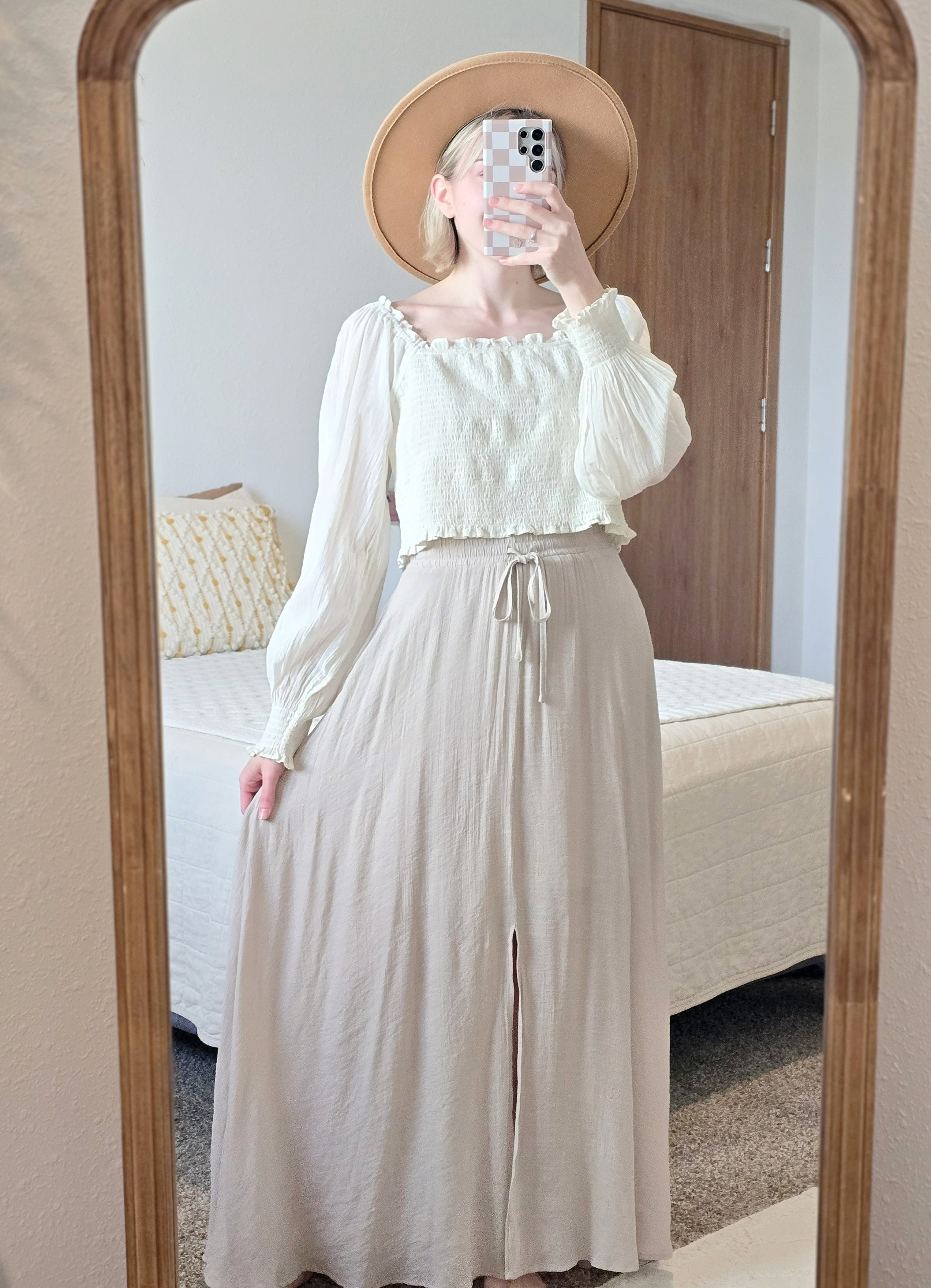 Neutral Beachy Maxi Skirt (S)