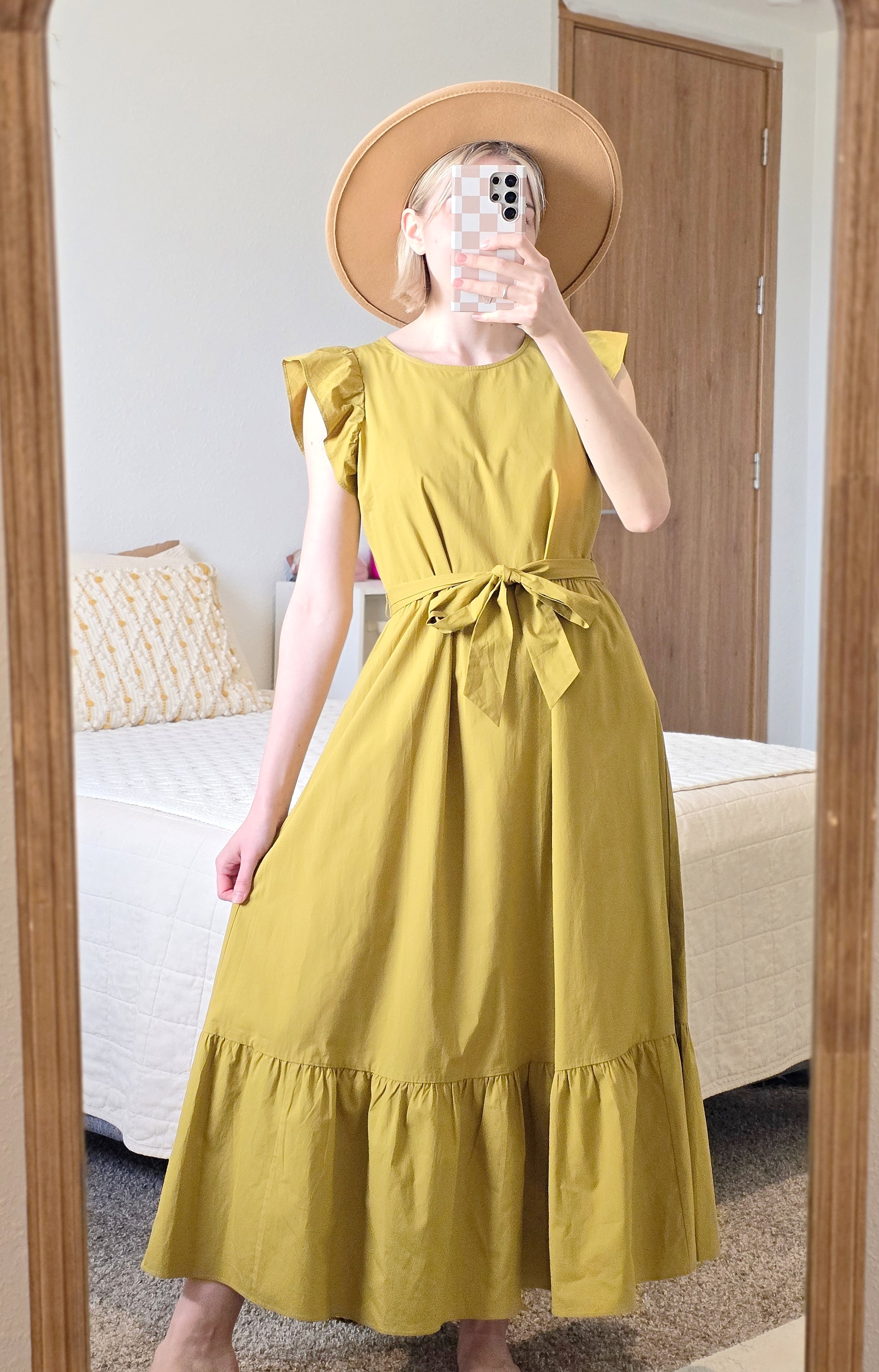 Ruffle Hem Midi Dress (XS)