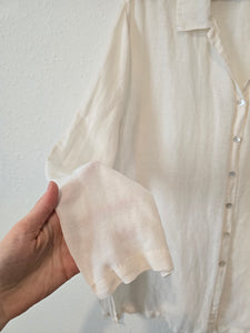 Vintage Linen Silk Button Up (XL)