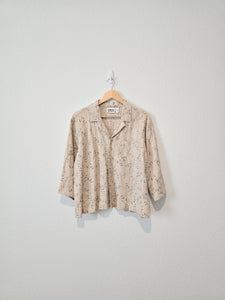 Vintage Floral Embroidered Button Up (M)