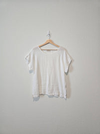 White Linen Boxy Top (S)