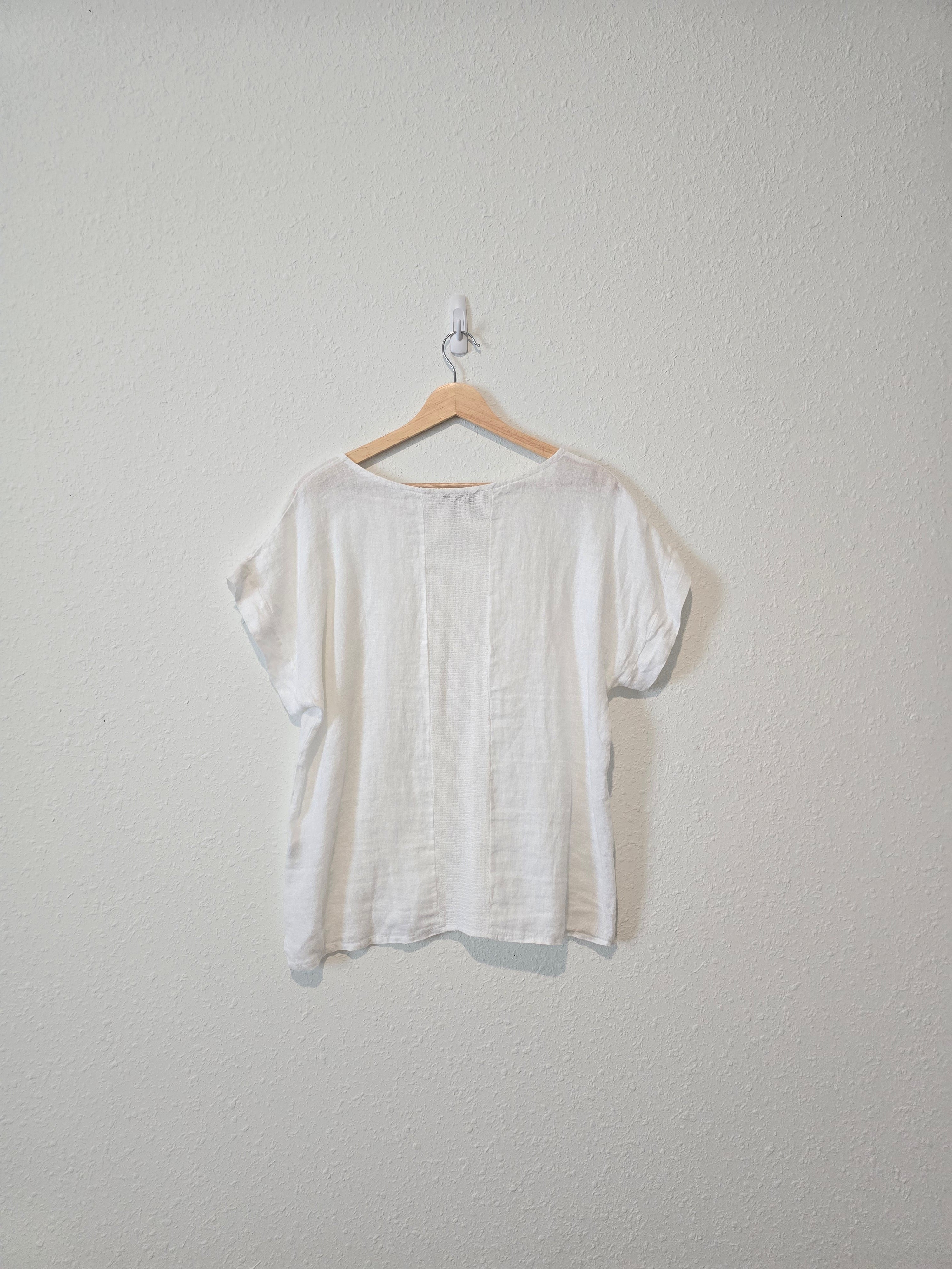 White Linen Boxy Top (S)