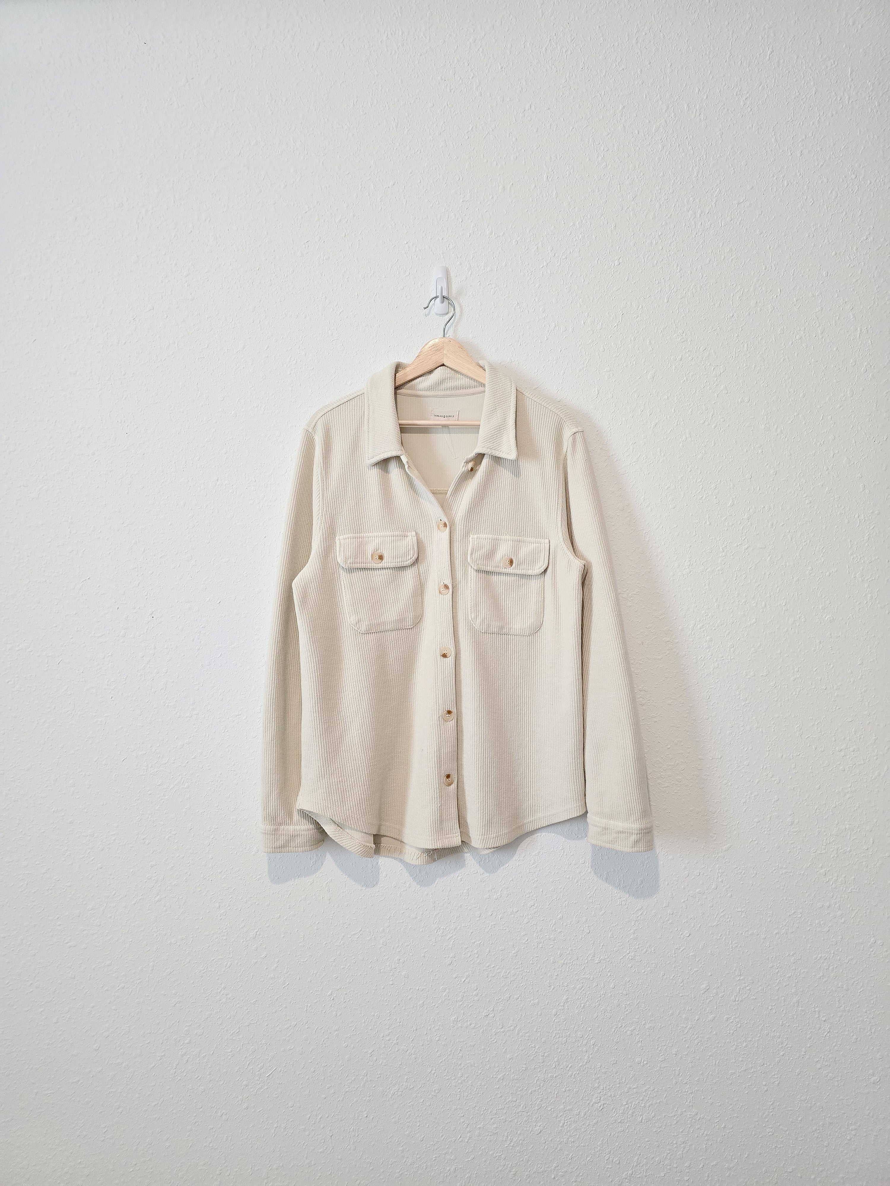 Ribbed Button Up Shacket (M)