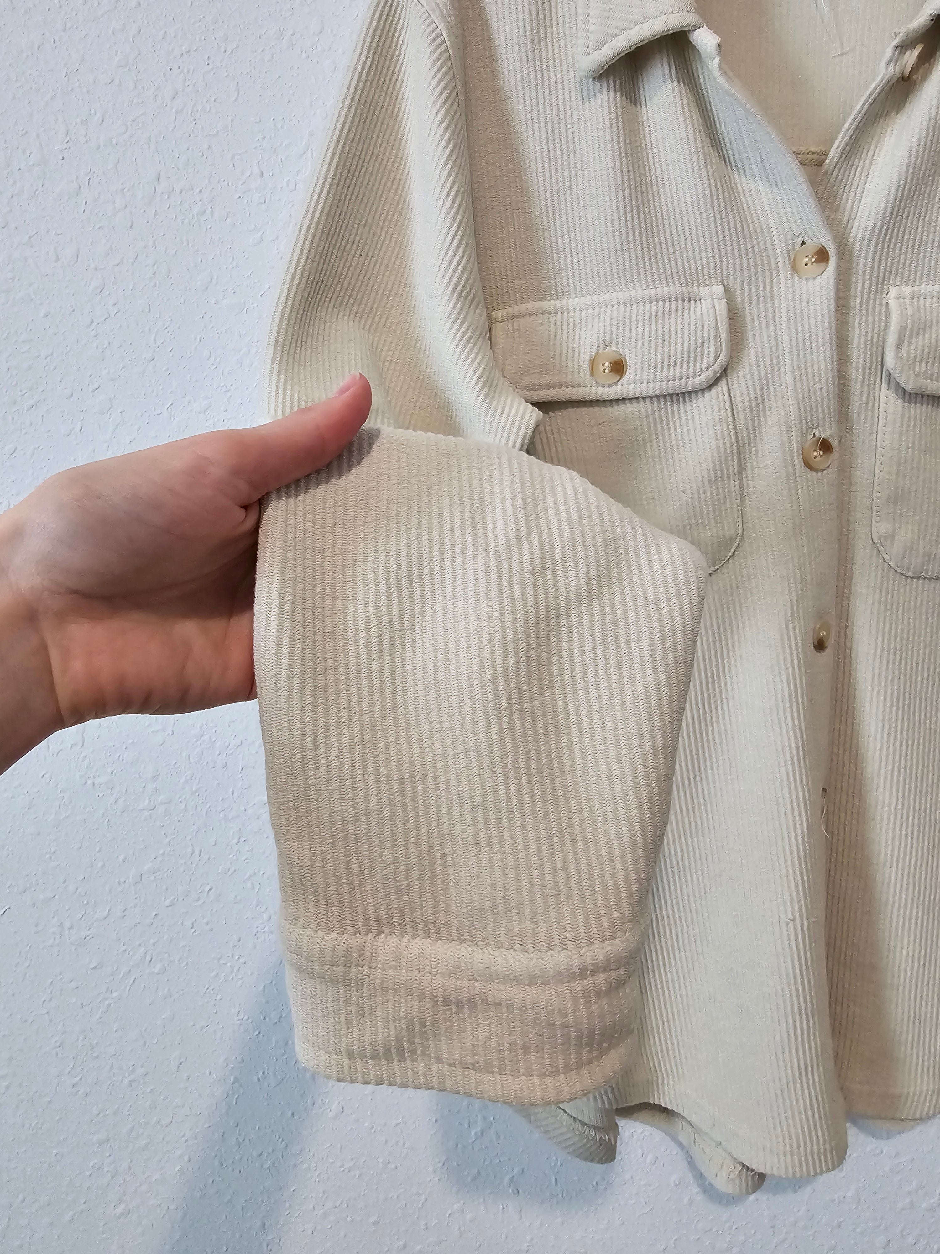 Ribbed Button Up Shacket (M)