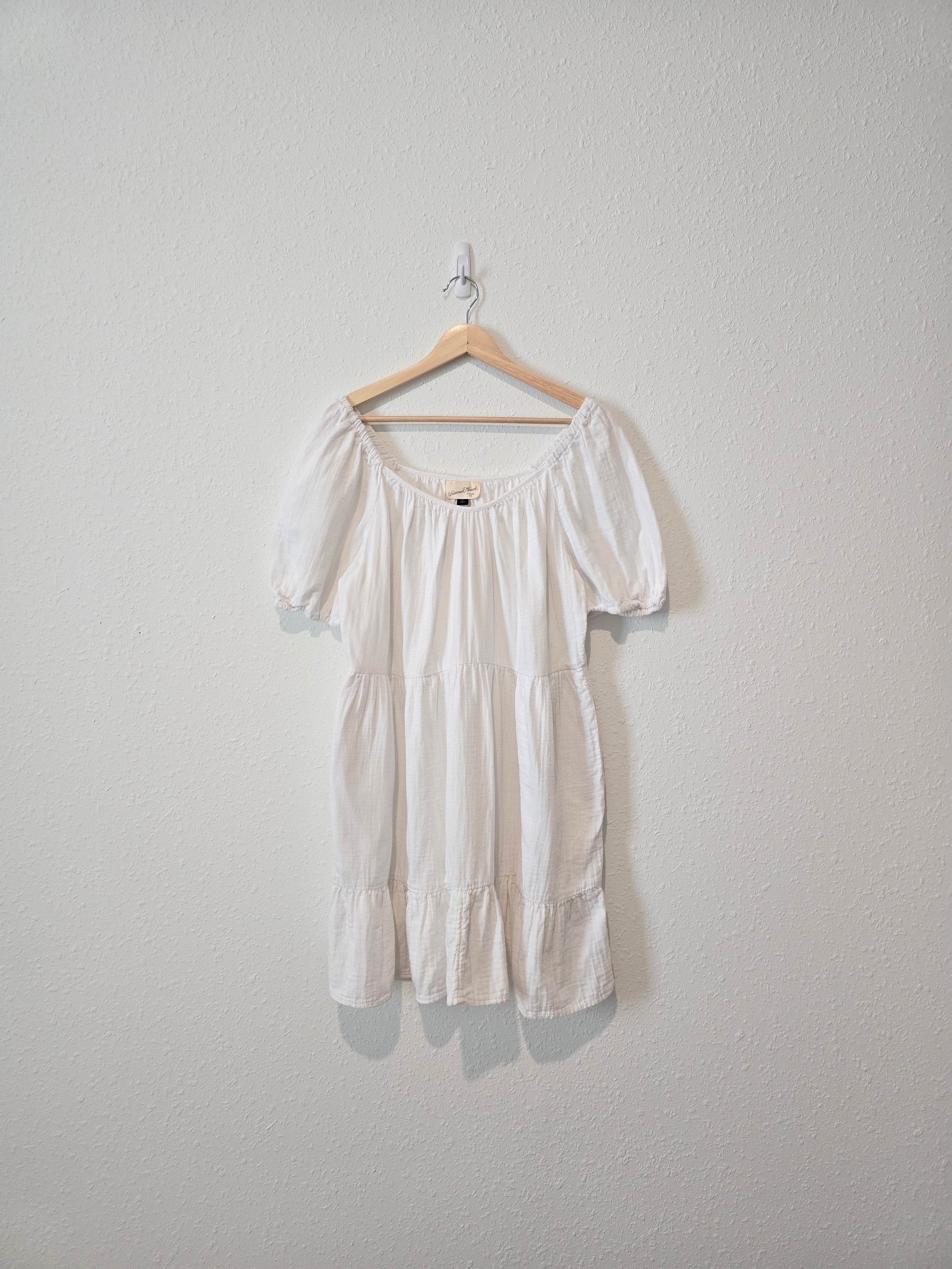 White Gauzy Tiered Dress (XL)