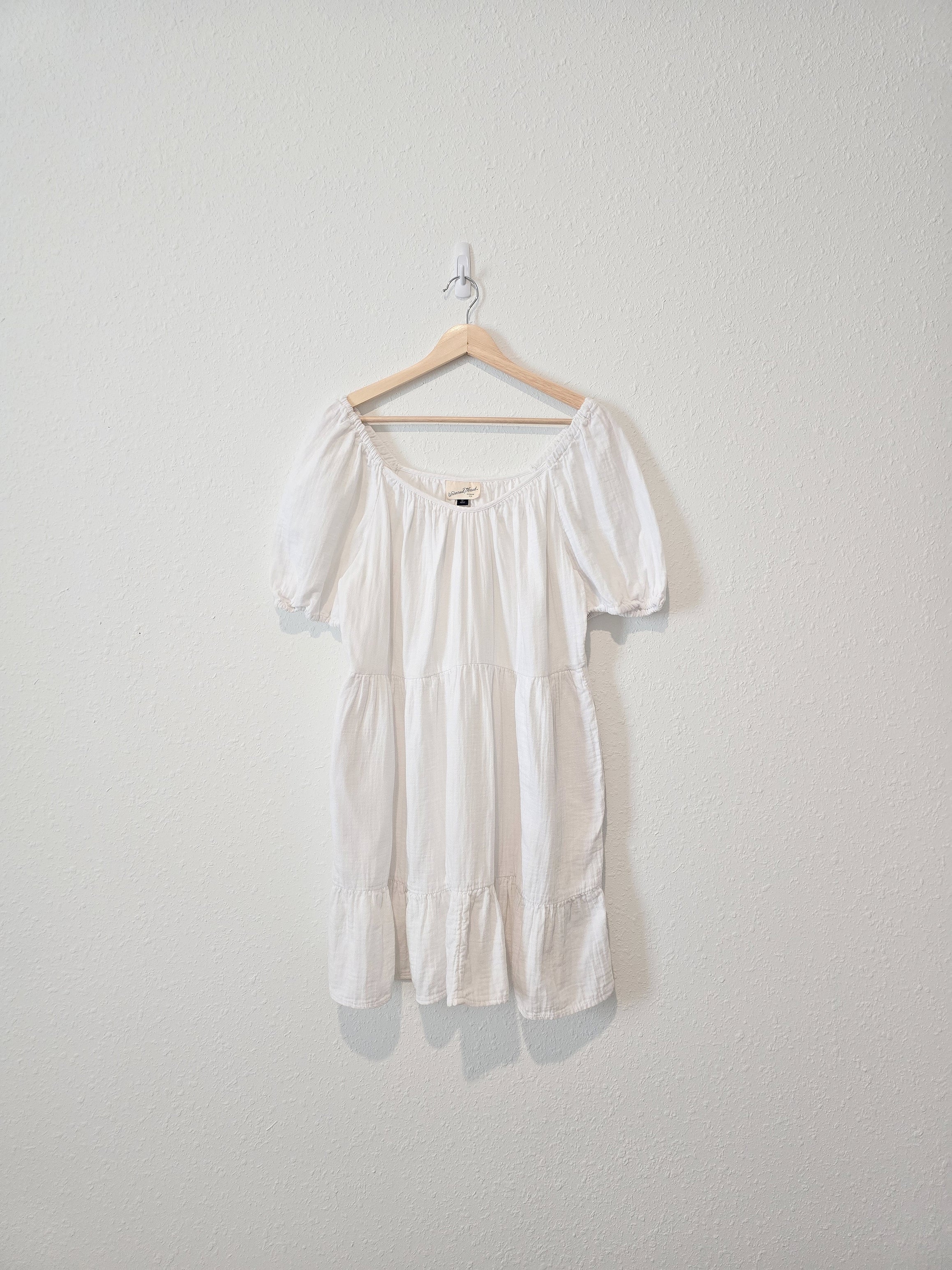 White Gauzy Tiered Dress (XL)