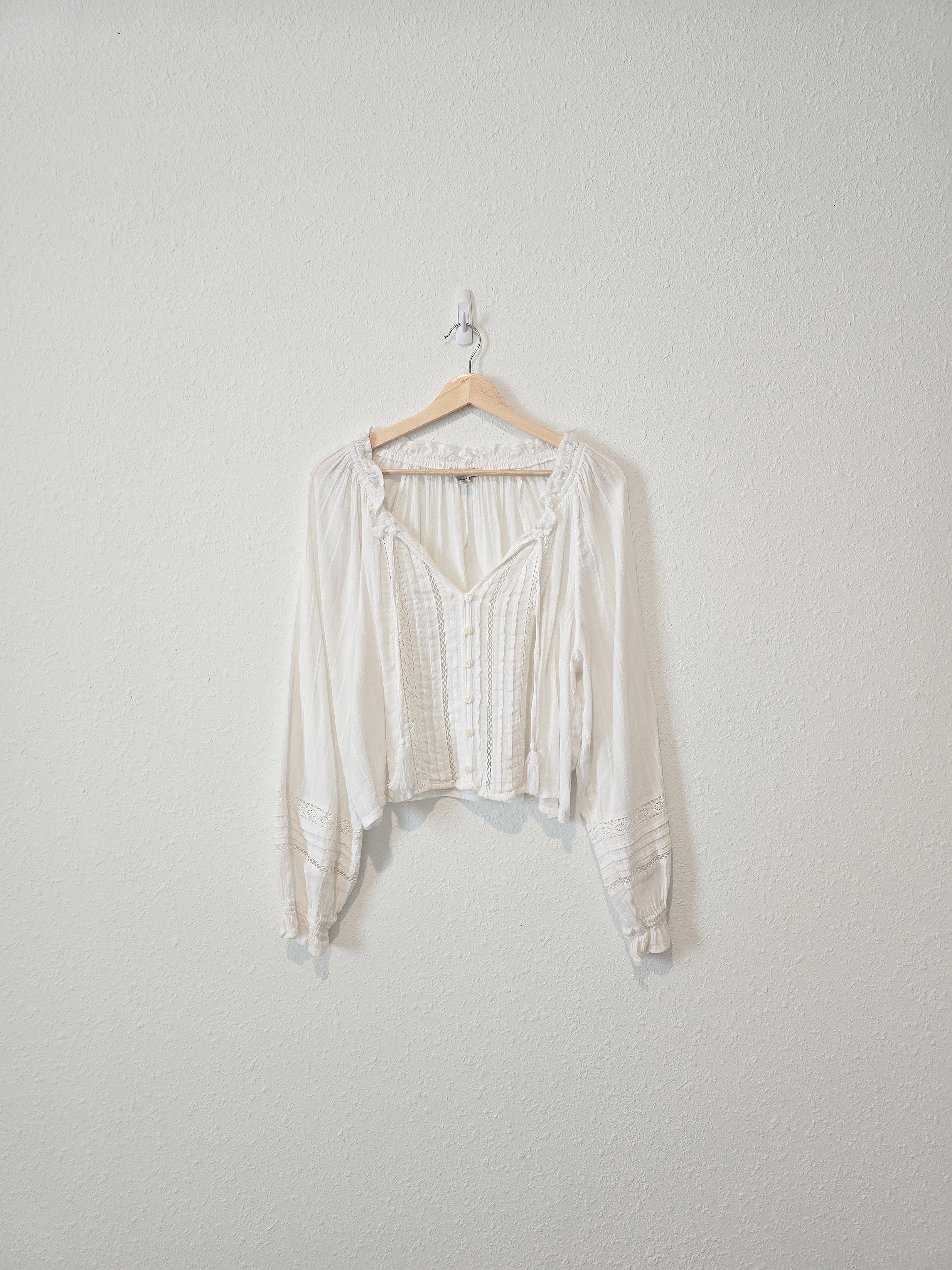 White Beachy Textured Top (L)