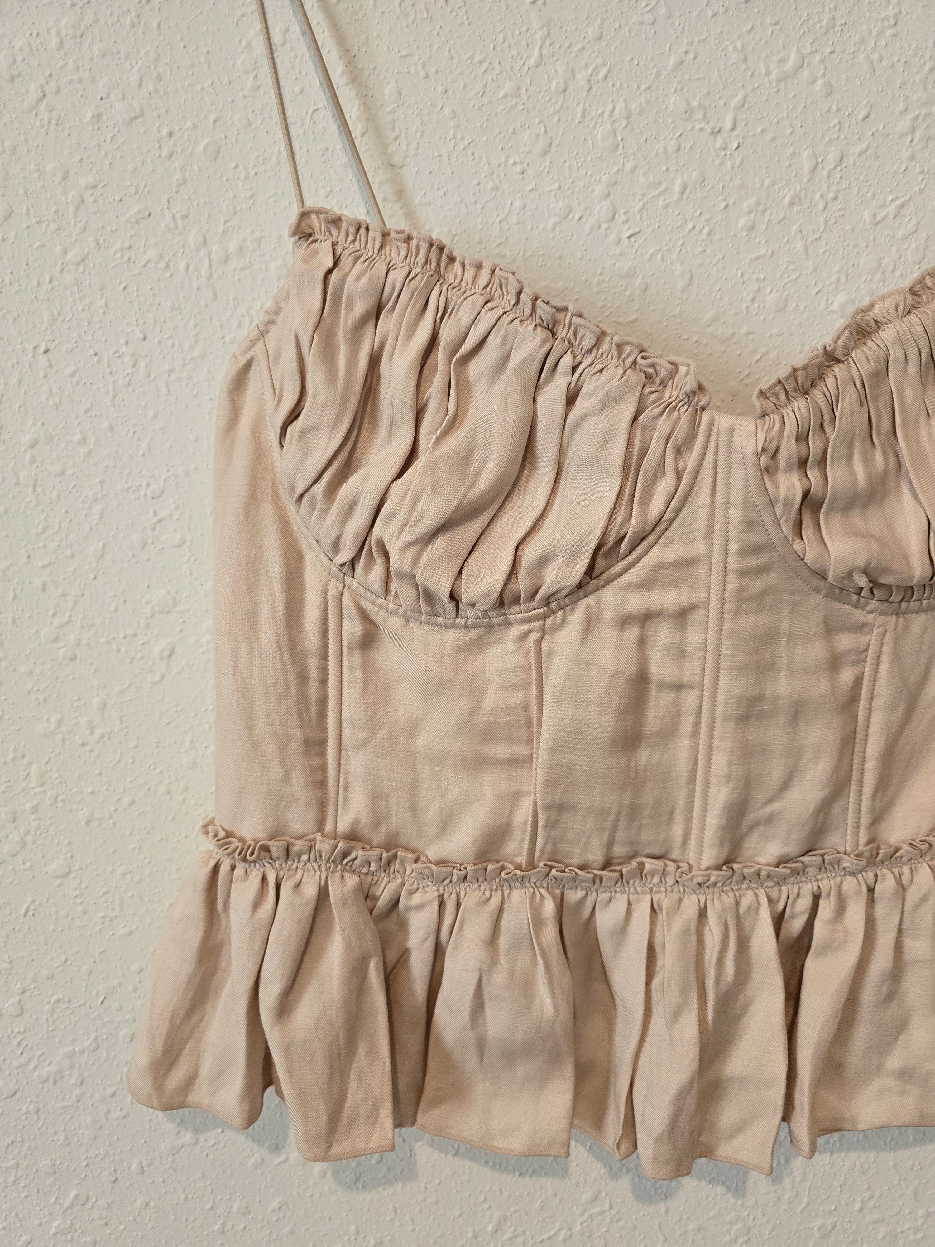 NEW Corset Linen Blend Tank (L)