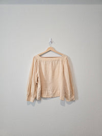 J.Crew Square Neck Linen Top (L)