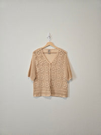 Vintage Crochet Button Up Top (L)