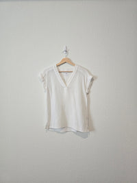 White Cotton Gauze Top (XS)