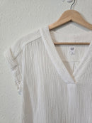 White Cotton Gauze Top (XS)