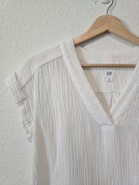 White Cotton Gauze Top (XS)