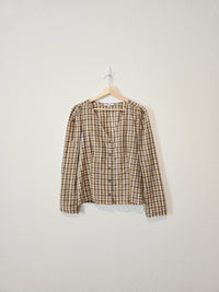 Madewell Brown Plaid Top (12)