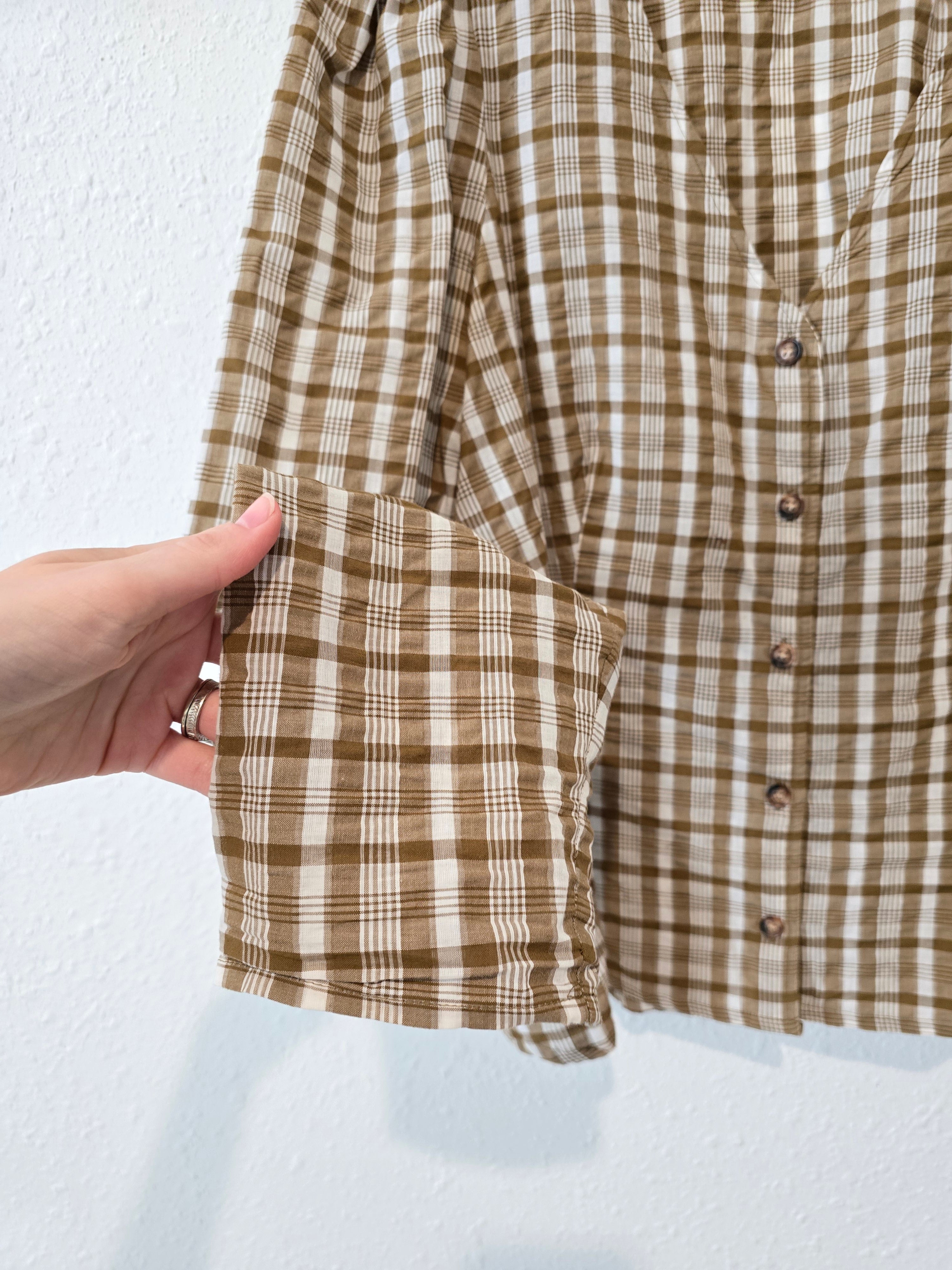 Madewell Brown Plaid Top (12)