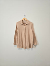 Neutral Gauzy Button Up (L)