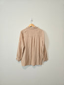 Neutral Gauzy Button Up (L)