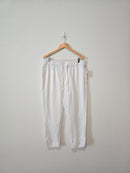 NEW White Linen Straight Pants (L)