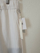 NEW White Linen Straight Pants (L)