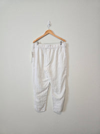 NEW White Linen Straight Pants (L)