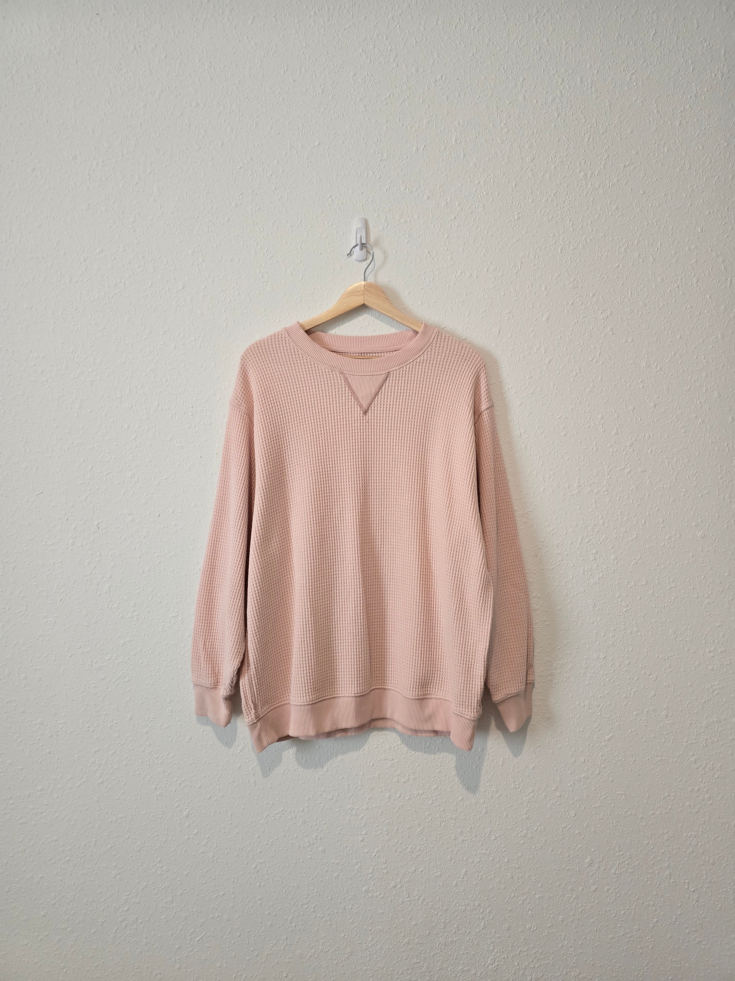 Aerie Pink Waffle Sweatshirt (M)