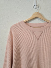 Aerie Pink Waffle Sweatshirt (M)