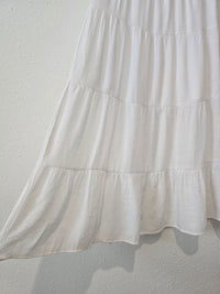 White Tiered Maxi Skirt (M)