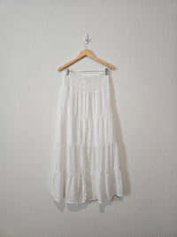 White Tiered Maxi Skirt (M)