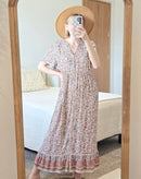 Pink Floral Maxi Dress (M)