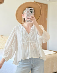 Puff Sleeve Babydoll Top (M)