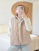 Neutral Zip Up Puffer Vest (L)