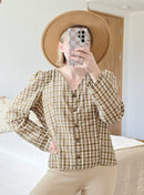 Madewell Brown Plaid Top (12)