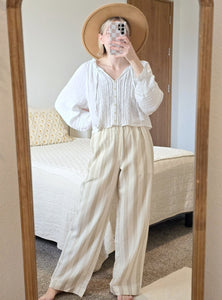 NEW Wide Leg Striped Pants (M)