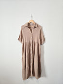 Brown Gauze Midi Dress (S)