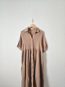 Brown Gauze Midi Dress (S)