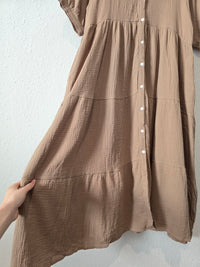 Brown Gauze Midi Dress (S)