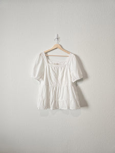 Puff Sleeve Tiered Top (L)