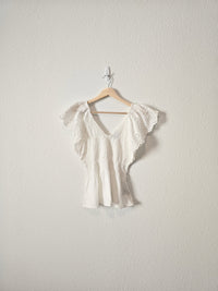 Gap Eyelet Smocked Top (M)