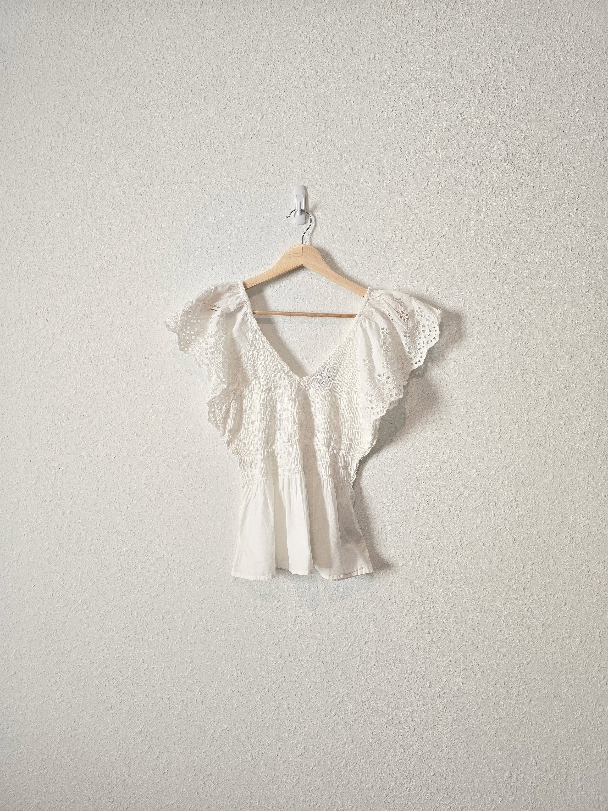 Gap Eyelet Smocked Top (M)