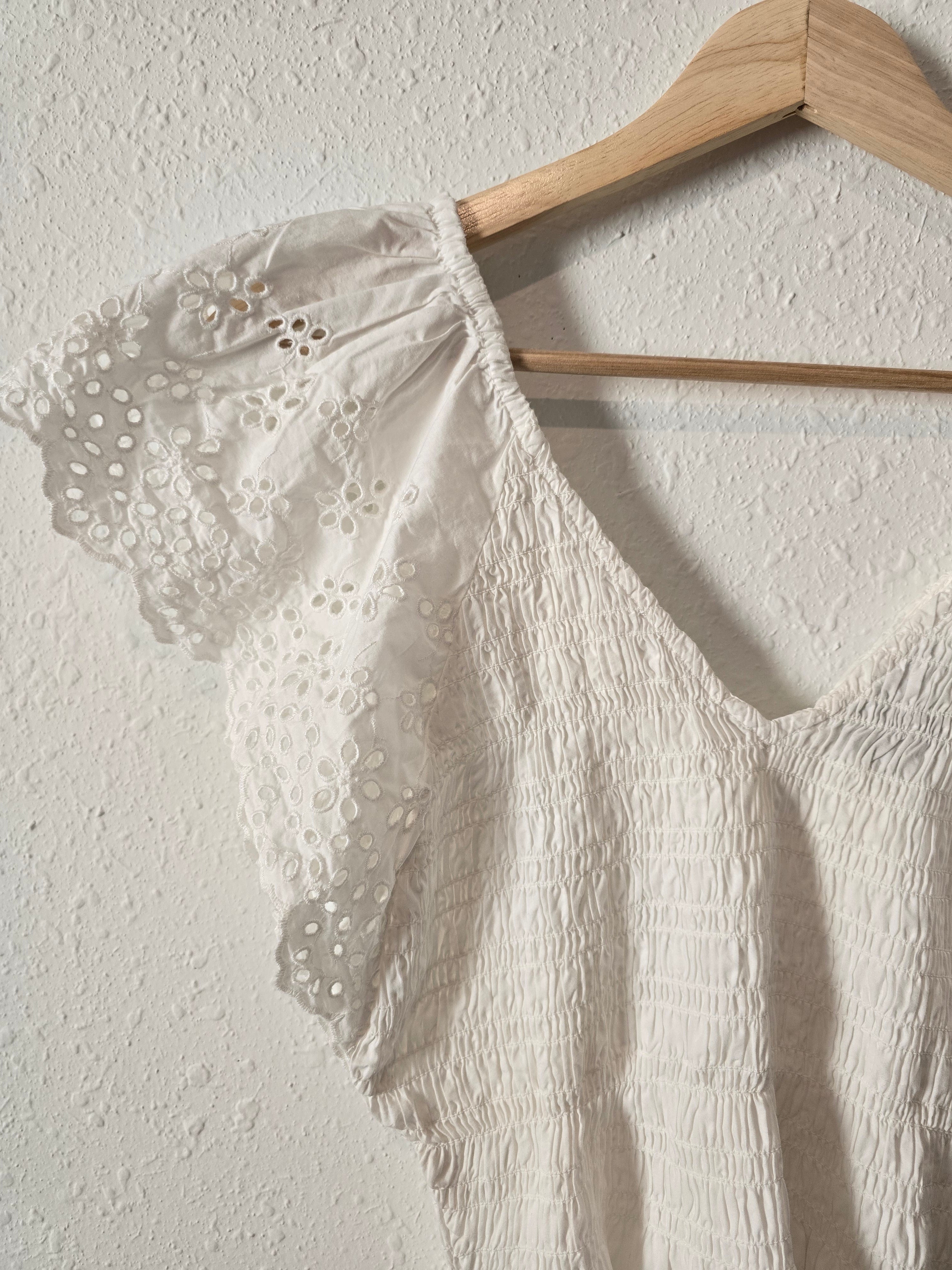 Gap Eyelet Smocked Top (M)