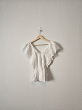 Load image into Gallery viewer, Gap Eyelet Smocked Top (M)
