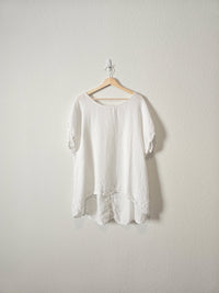 White Beachy Linen Top (2X)