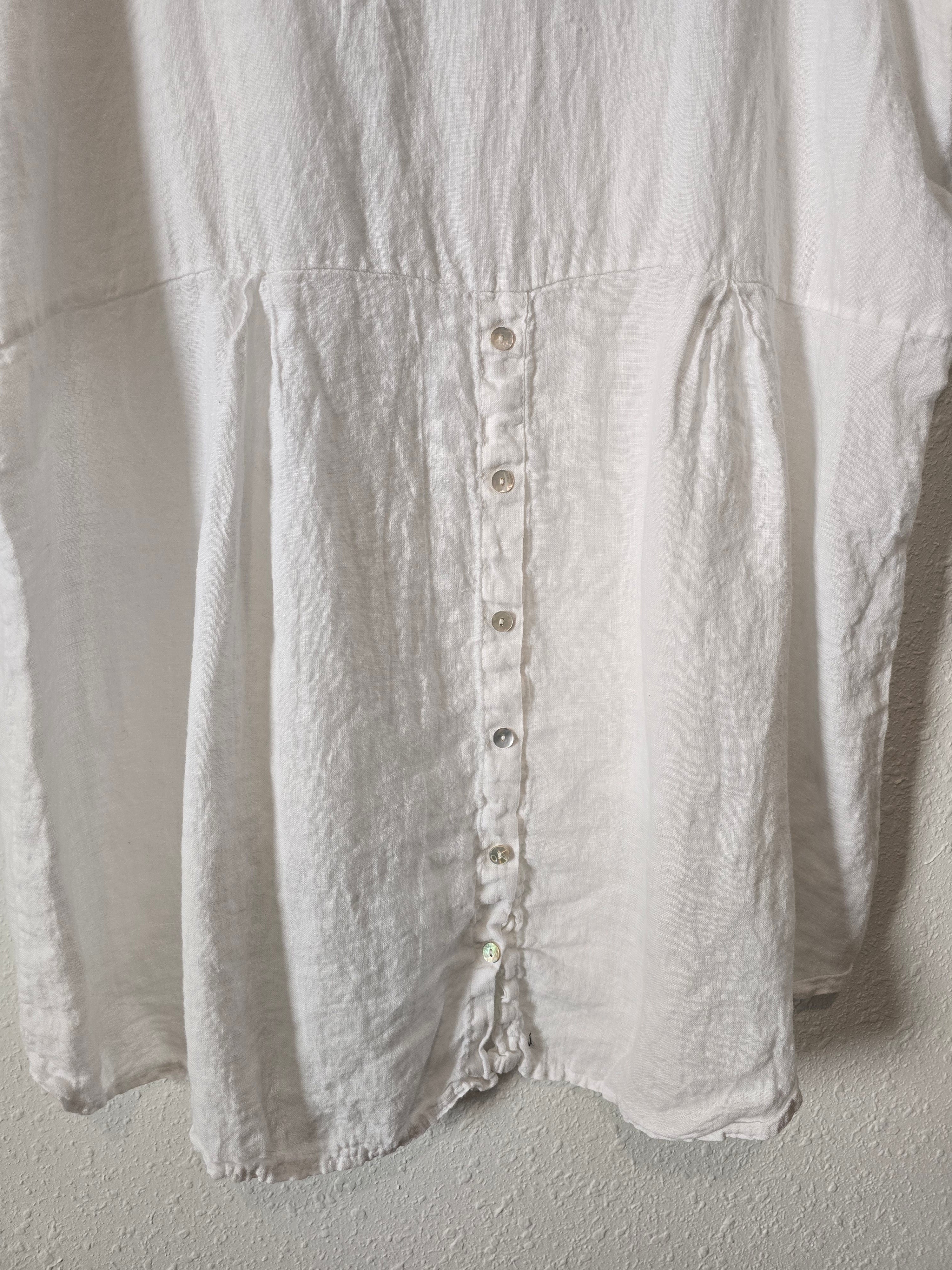 White Beachy Linen Top (2X)