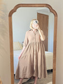 Brown Gauze Midi Dress (S)