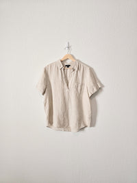 J.Crew 100% Linen V Neck Top (M)