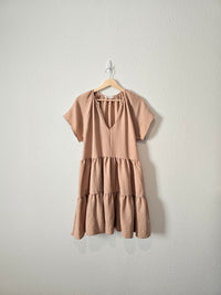 Neutral Tiered Mini Dress (L)