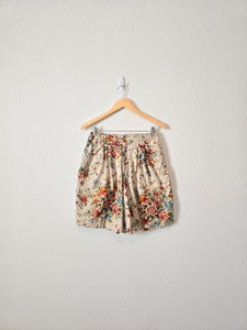 Vintage Floral Linen Shorts (M)