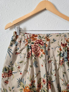 Vintage Floral Linen Shorts (M)